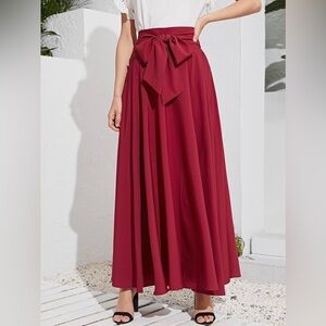 High Waist Maxi Skirt w/Tie